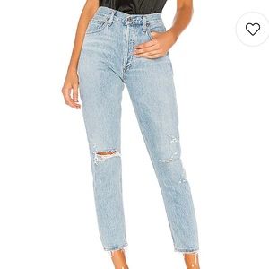 Agolde Jeans Distressed 100% Cotton Jamie High Rise Classic Size 29